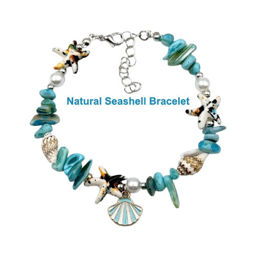 Artisan Shell & Turquoise Magnesite Bracelet – Boho Beach Style