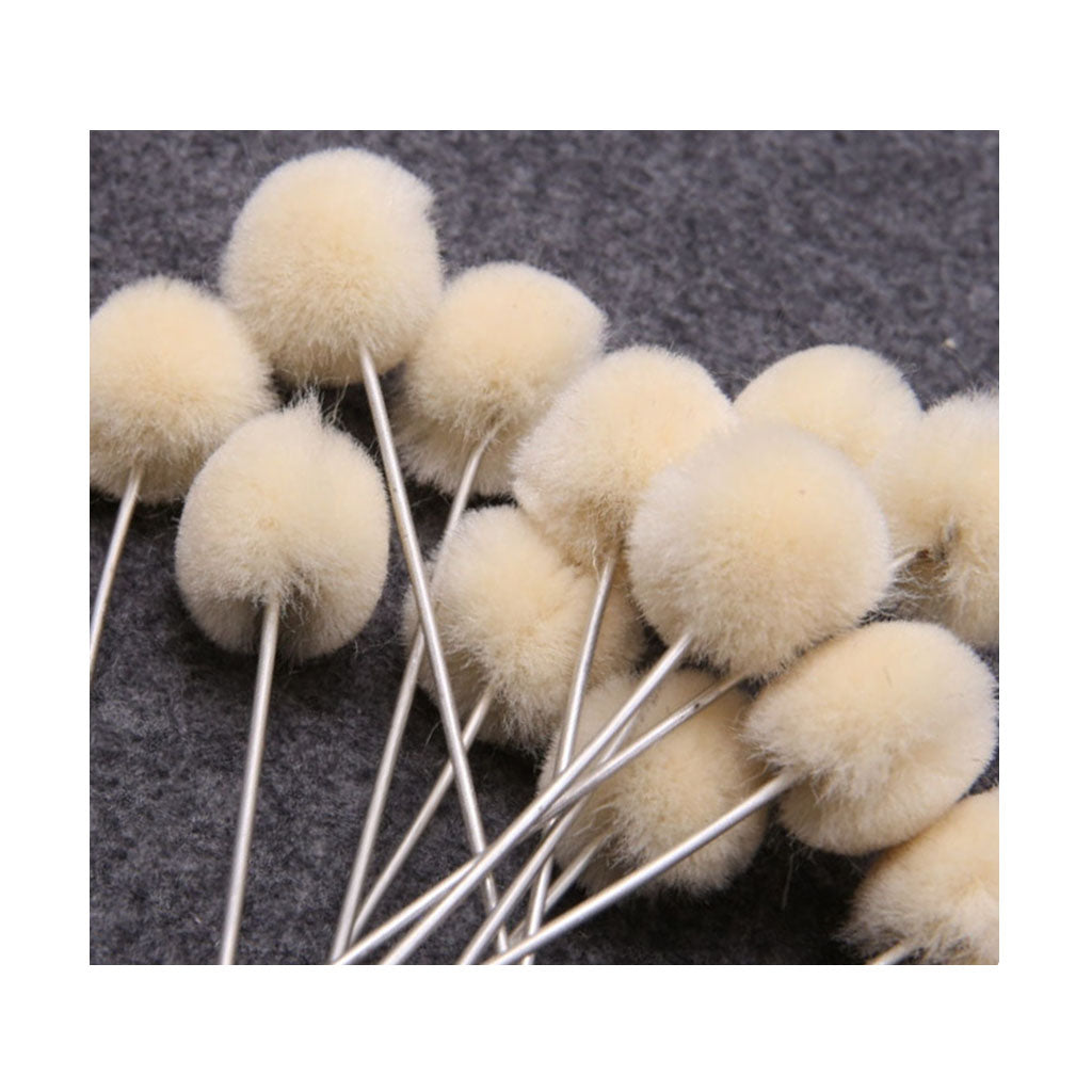 16cm wool dauber with wooden handle for applying leather dye and finishes